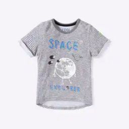 Printed & Striped Crew-Neck T-shirt-51