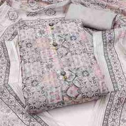 Women Floral Print 3-Piece Dress Material-image-8