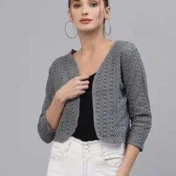 Knitted Open-Front Shrug-10