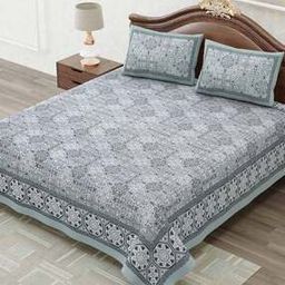 144 TC Printed King-Size Bedsheet with Pillow Covers-image-84