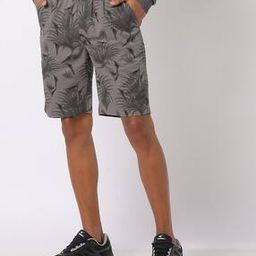 Tropical Print Slim Fit Flat-Front Shorts-image-95
