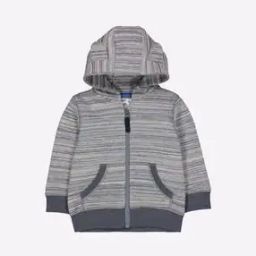 Zip-Front Striped Hoodie with Kangaroo Pockets-image-9