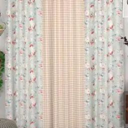 Set of 3 Floral Print Door Curtains with Eyelets-22