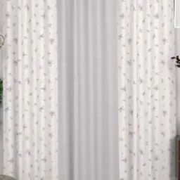 Set of 3 Floral Print Door Curtains with Eyelets-image-120