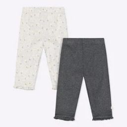 Pack of 2 Printed Leggings with Ruffled Hems-image-12