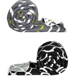 Set of 2 Printed Microfiber Reversible Single Comforters-48