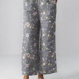Women Floral Print Straight Fit Pleated Pants-picture-33