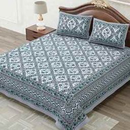 144 TC Printed King Size Bedsheet with Pillow Covers-image-83