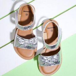 Metallic Sandals with Bow Accent-image-63