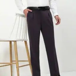 Men Single-Pleat Straight Fit Trousers-image-29