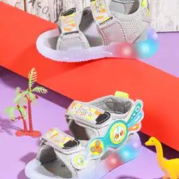 Open-Toe Slip-On Sandals with Velcro Fastening-image-80