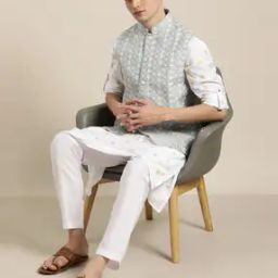 Mandarin-Collar Nehru Jacket-46