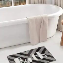 Geometric Pattern Antiskid Bath Mat 23" x 15"-52