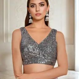 Women Embellished Back Open Blouse-image-74