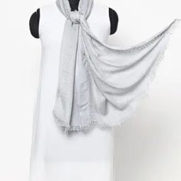 Striped Scarf with Fringed Hem-picture-32
