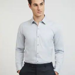 raymond Men Regular Fit Shirt with Cuffed Sleeves-picture-26