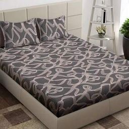 210 TC Printed King-Size Bedsheet with Pillow Covers-image-21