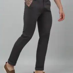 Men Relaxed Fit Flat-Front Trousers with Insert Pockets-image-50