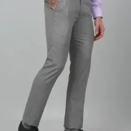 Men Relaxed Fit Flat-Front Trousers with Insert Pockets-image-96