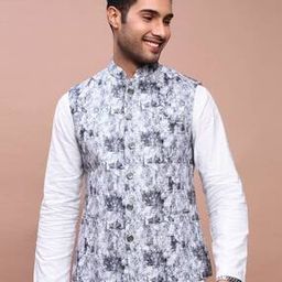Men Embroidered Slim Fit Nehru Jacket-41