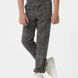 Boys Checked Straight Fit Trousers-picture-32