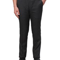 raymond Men Slim Fit Flat-Front Trousers-picture-2