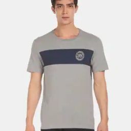 Crew Neck Colour Block I681 Lounge T-Shirt-image-11