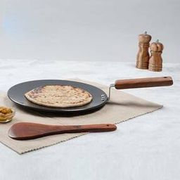 Ebony Aluminium Tawa with Wooden Handle-image-21