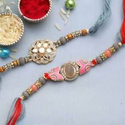 Set of 2 Subtle Mirrorwork Rakhi-image-87
