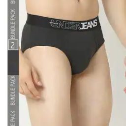Men Pack of 2 Typographic Print Briefs with Elasticated Waistband-9