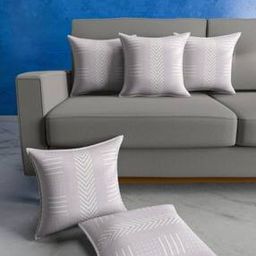 Set of 5 Geometric Print Cushion Covers 12" x 12"-image-43