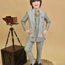 Boys Regular Fit Sherwani Set-image-17