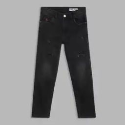blue giraffe Lightly Distressed Straight Fit Jeans-picture-14