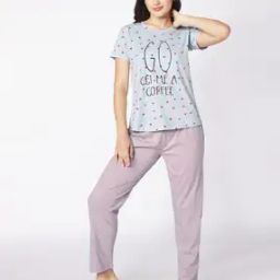 Women Printed T-Shirt & Pyjamas Set-picture-37