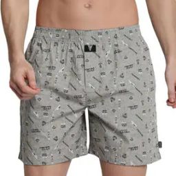 Typographic Print Boxers with Elasticated Waist-43