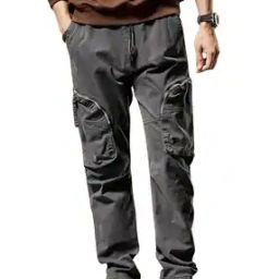 Men Relaxed Fit Cargo Pants with Insert Pockets-image-35