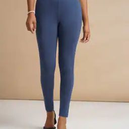 Women Ankle-Length Leggings with Elasticated Waist-image-70
