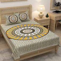Printed Single Bedsheet With 2 Pillow Covers-0
