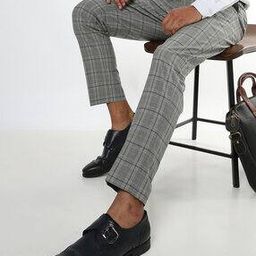 Checked Slim Fit Cropped Jeans-image-88