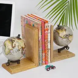 fabindia Set of 2 Aaravi Globe Bookend Showpieces-picture-26