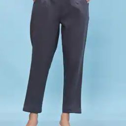 Women Relaxed Fit Flat-Front Pants-image-12