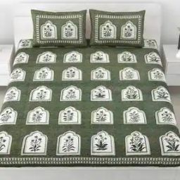  120 TC Floral Print Double Bedsheet with Pillow Covers-93