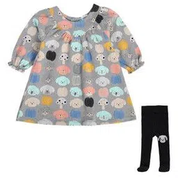 mini klub Girls Graphic Print Top & Stockings Set-picture-7