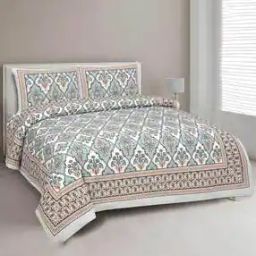 180 TC Floral Print King Size Bedsheet with 2 Pillow Covers-image-89