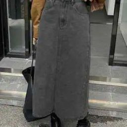 Women Straight Denim Skirt-image-8