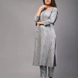 Floral Print Straight Kurta-image-25