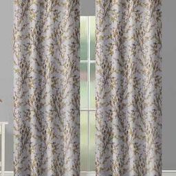 Floral Printed Room Darkening Long Crushed Window Curtain Set-image-21