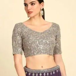 Women Embroidered Back Open Blouse-38