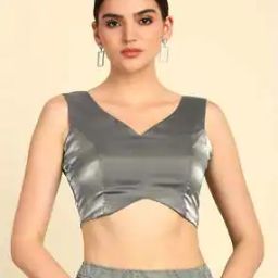 Women V-Neck Back-Open Blouse-38