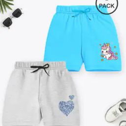 Pack of 2 Girls Regular Fit Shorts with Drawstrings-picture-23